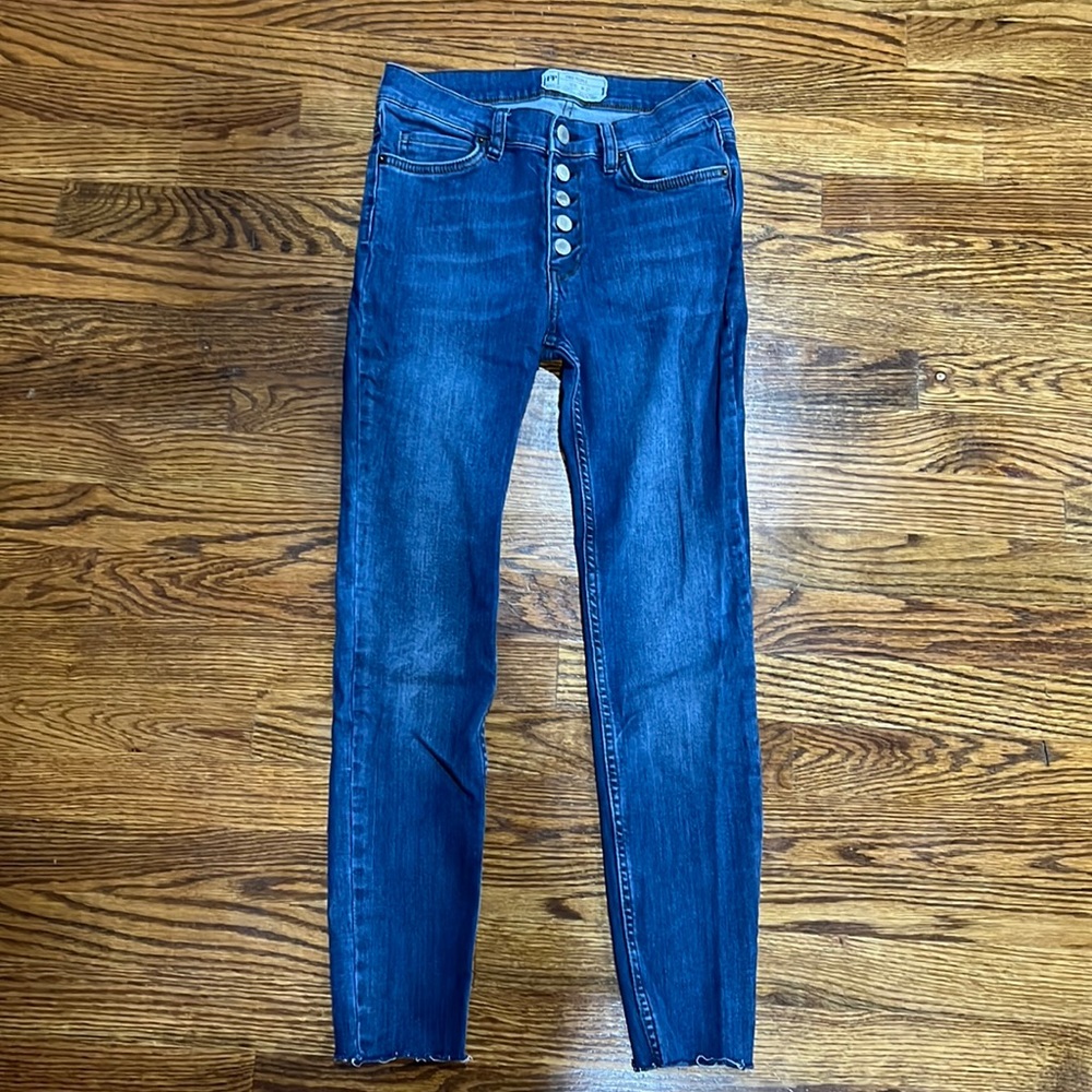 Free People button fly skinny jeans size 27